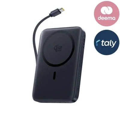 Baseus PicoGo AM61 Qi2.2 Magnetic Power Bank with Built-in Cable 10000mAh 45W - Cosmic Black